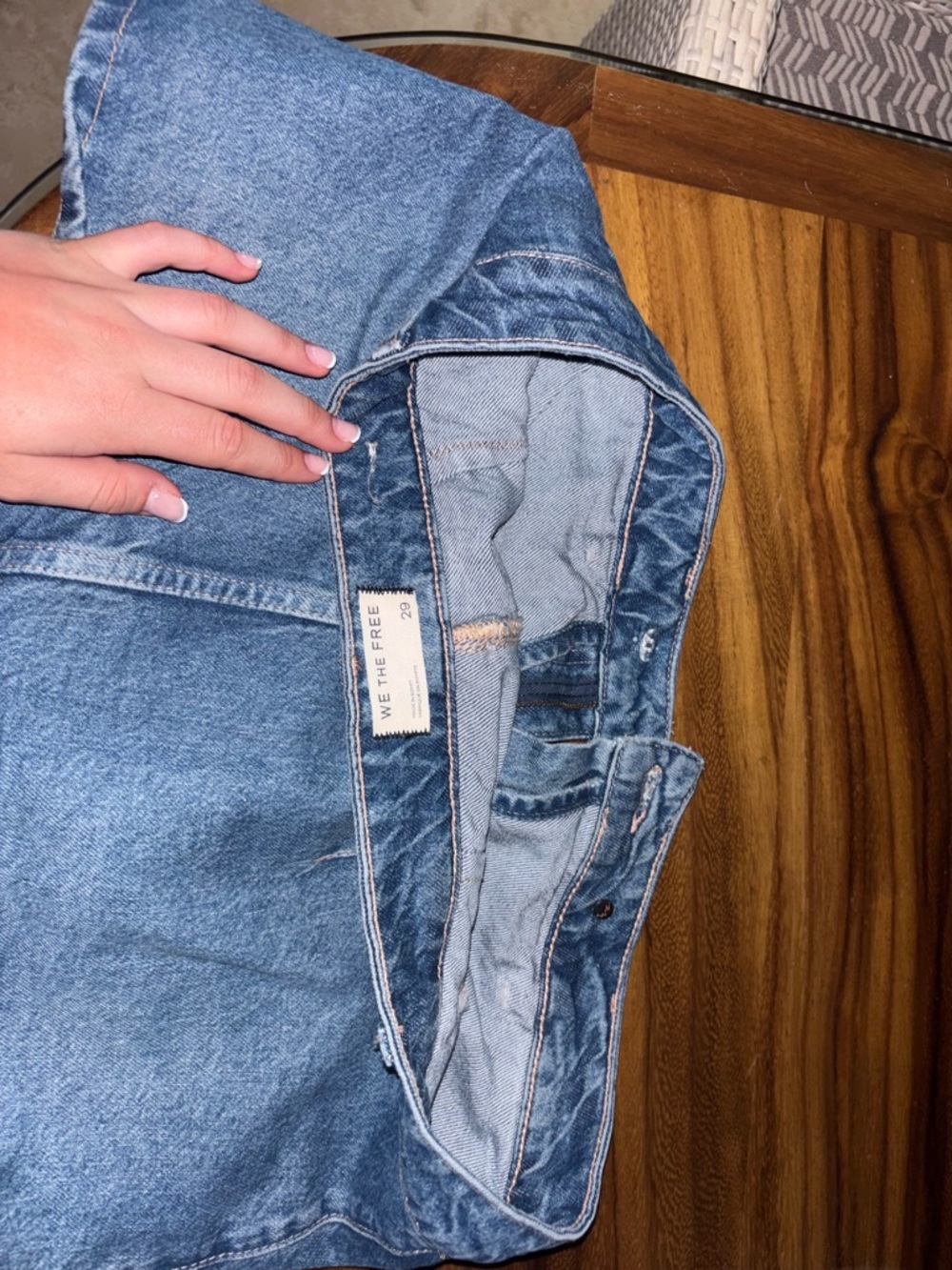 Free People Light Blue Denim Mini Skirt